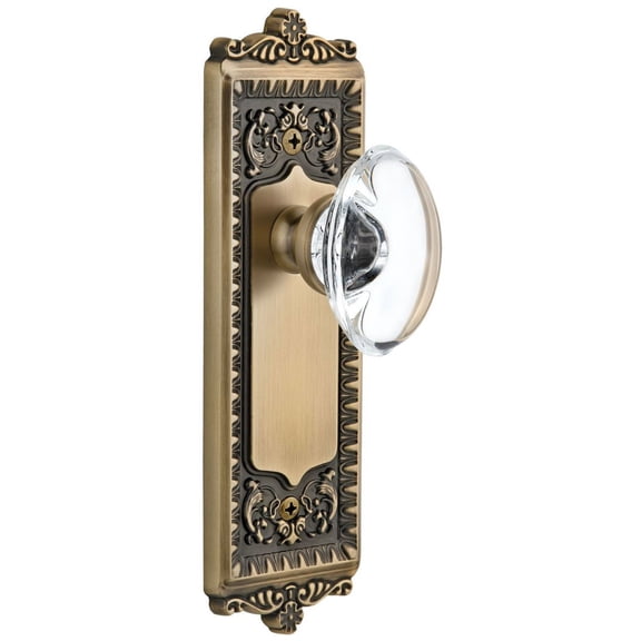 Grandeur Winpro_Dd_Na Windsor Solid Brass Rose Dummy Door Knob Set - Brass