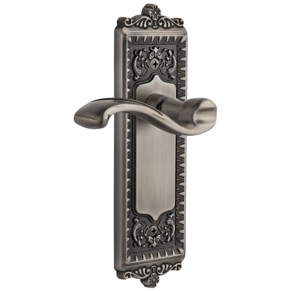Grandeur 821747 Windsor Solid Brass Rose Dummy Door Lever Set - Grey