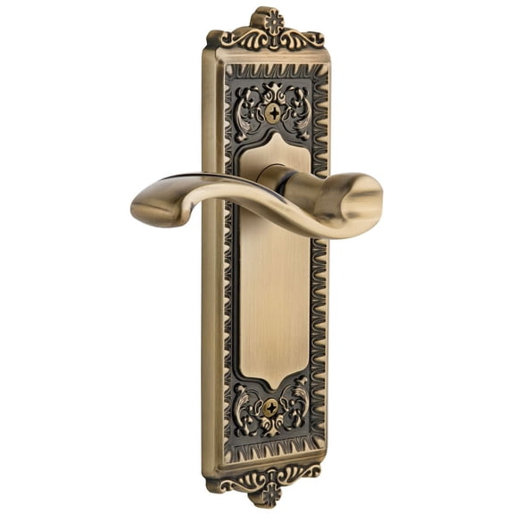 Grandeur 822891 Windsor Solid Brass Rose Left Handed Single Dummy Door Lever - Brass