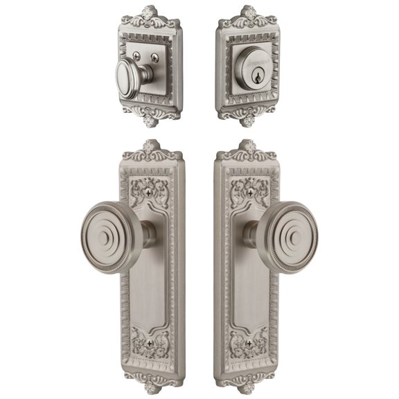Grandeur Winsol_Sp_Eset_234 Windsor Solid Brass Single Cylinder Keyed Entry Knobset And