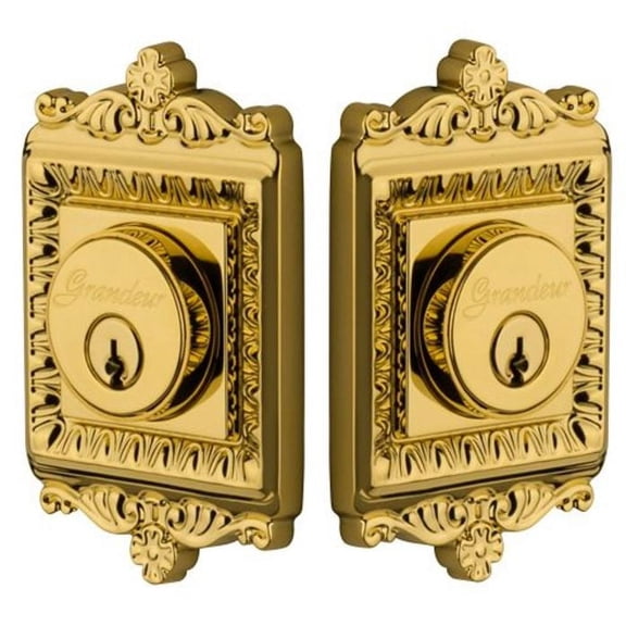 Grandeur Winwin_Dblcyl_234 Windsor Solid Brass Rose Keyed Entry Double Cylinder Deadbolt -