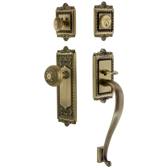 Grandeur Winwin_Eset_238_Sg Windsor Solid Brass Rose Keyed Entry Single Cylinder Sectional
