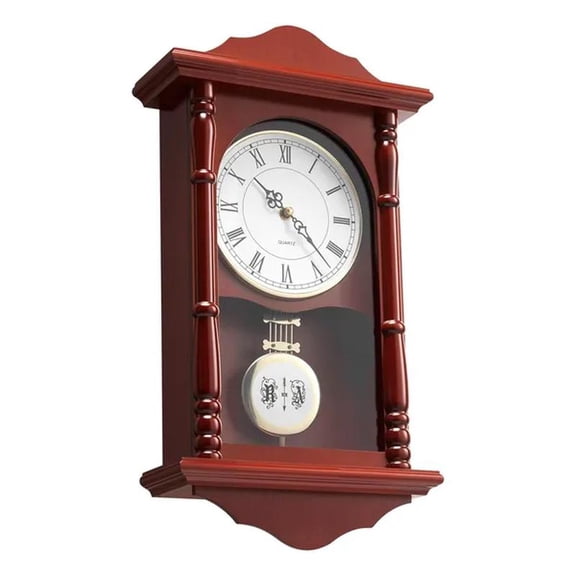 Grandfather Clock, Classic Vintage Pendulum Clock, Pine Wood & MDF Wall Clocks with Quartz Movement and Quiet Design, for Living Room, Bedroom, Home Decor, and Gift