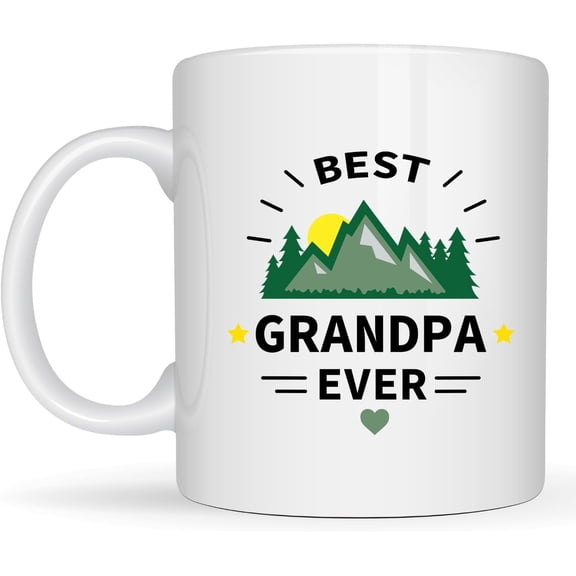 Grandfather Coffee Mug Best Grandpa Ever Papa Dad Dady Gift idea Father's day Birthday Christmas White Ceramic Cup 11oz