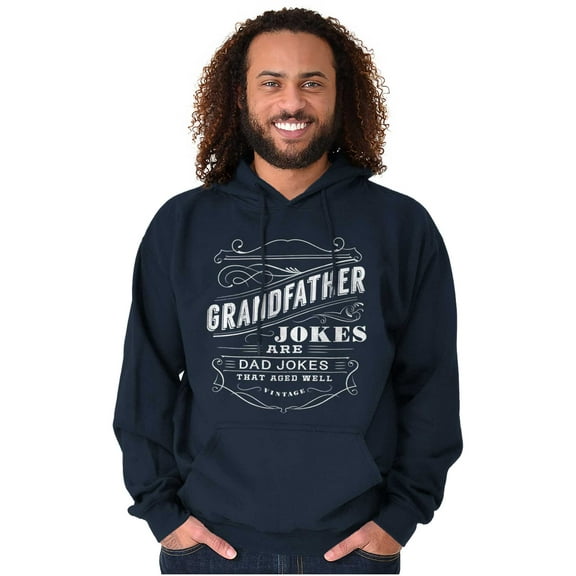 Grandfather Dad Jokes Funny Grandpa Men's Big & Tall Graphic Hoodie Brisco Brands 2X