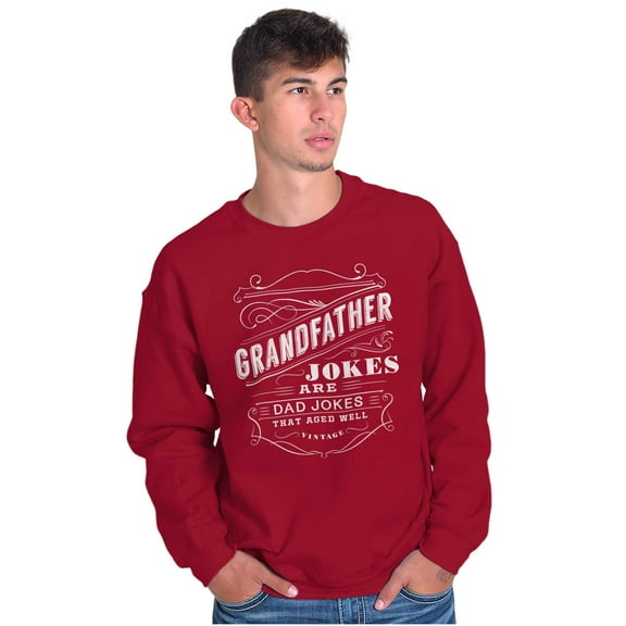 Grandfather Dad Jokes Funny Grandpa Men's Crewneck Sweatshirt Brisco Brands M