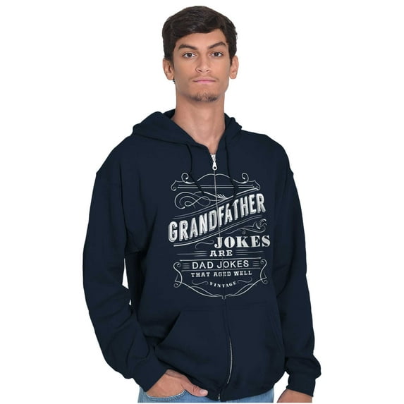 Grandfather Dad Jokes Funny Grandpa Zip Hoodie Sweatshirt Men Brisco Brands X