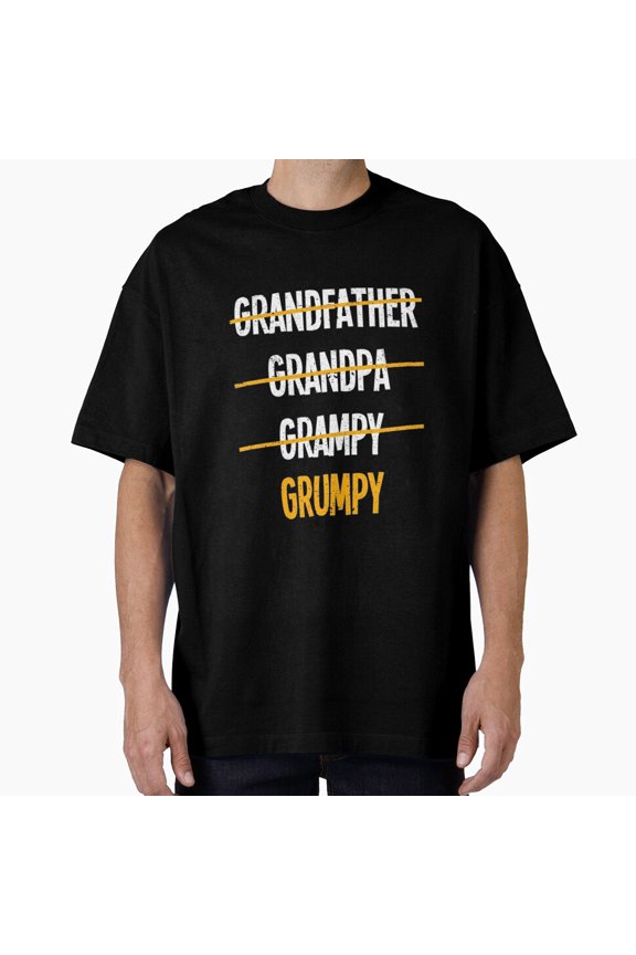 Grandfather Grandpa Grampy Grumpy Oversized Block Text Nicknames Unisex T-Shirt, up to size 5XL
