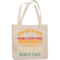 thumbnail image 1 of Grandfather Knows Everything, Grandpa or Grandad Appreciation on Father's Day, 12oz Canvas Tote Bag, 1 of 3