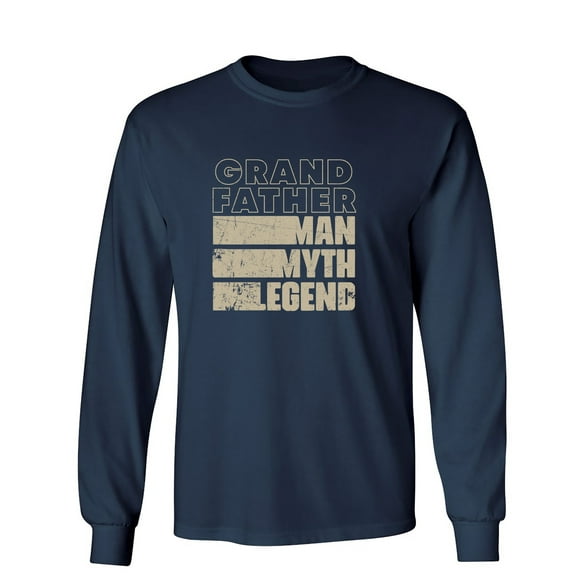 Grandfather Man My*h Legend Sarcastic Humor Novelty Men's Long Sleeve Shirts