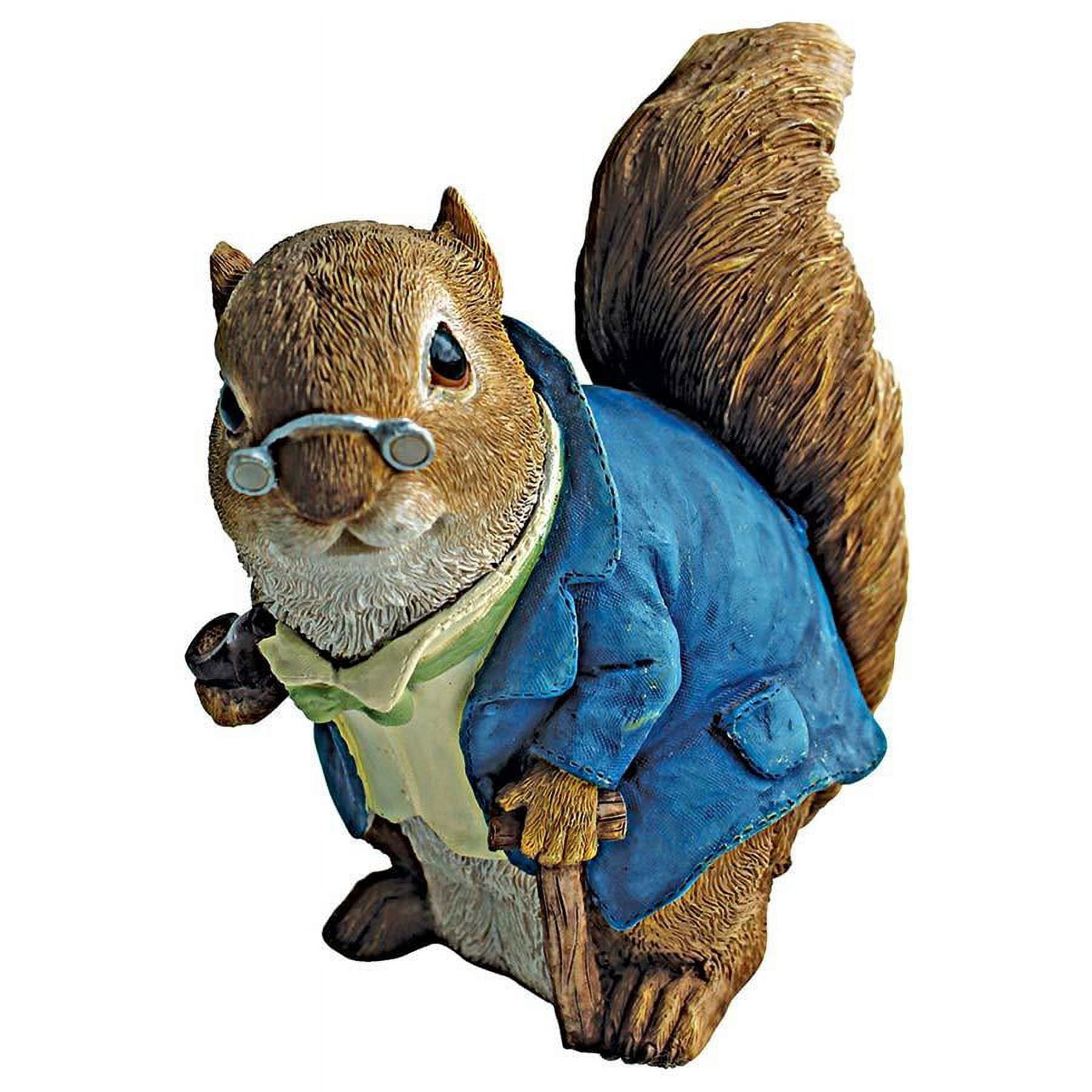 Grandmother Squirrel Statue in Red Dress with Basket