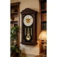 thumbnail image 1 of Grandfather Wood Wall Clock With Chime and Swinging Pendulum - 26in Traditional Silent Timepiece - Classic Chiming Design, 1 of 7