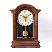 Grandfather Wood Wall Clock With Chime and Swinging Pendulum - 36cm Traditional Silent Timepiece - Classic Chiming Design
