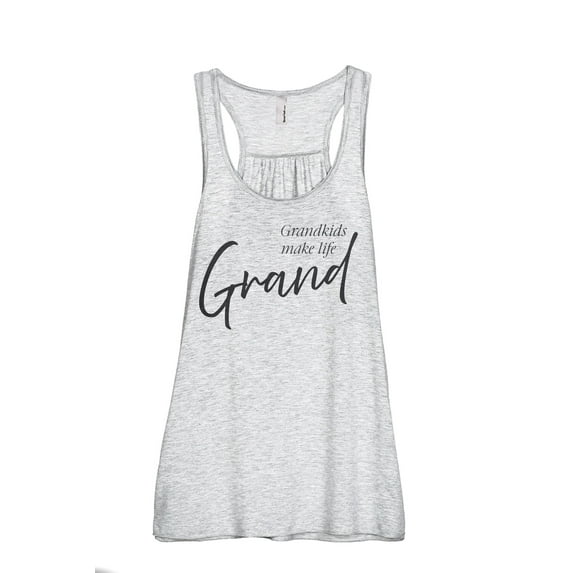 Grandkids Make Life Grand Women's Fashion Sleeveless Flowy Racerback Workout Yoga Tank Top Sport Grey Small