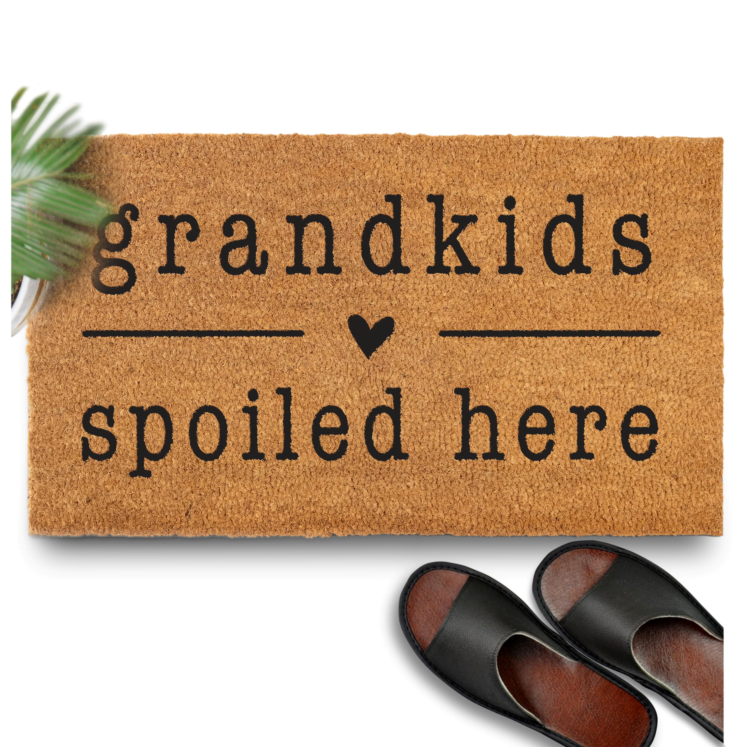 MAINEVENT Grandkids Spoiled Here Doormat 30x17 Inch, Outdoor Welcome Mat for Outside