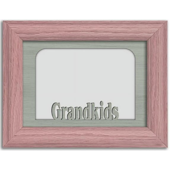 Grandkids Tabletop Picture Frame - Holds 4x6 Photo - Multiple Color Options Pink Frame with Light gray Insert
