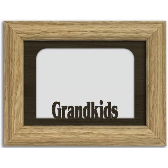 Grandkids Tabletop Picture Frame - Holds 4x6 Photo - Multiple Color Options Unfinished Frame with Espresso Insert