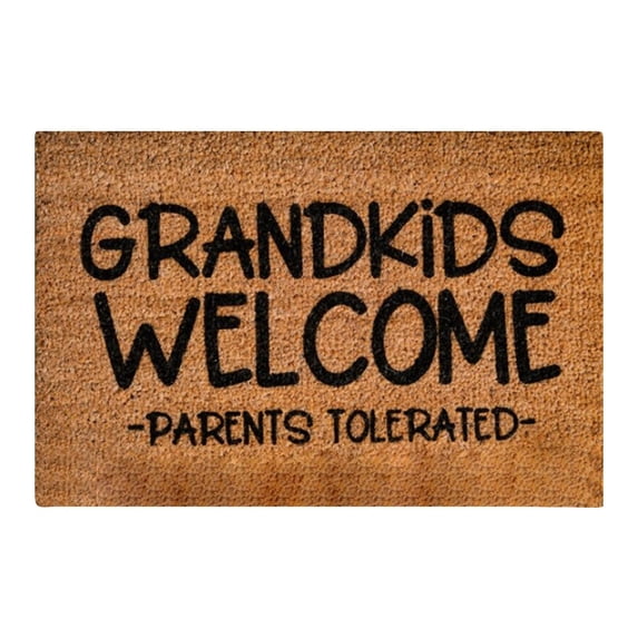 Grandkids Welcome Doormat Entrance Front Door Mat for Home Bedroom Decor Non Slip Rug Decorative Accessories 24×16 Inches Carpet Happy Day!