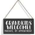thumbnail image 1 of Grandkids Welcome Wood Sign Grandma Gift Wooden Signs Rustic Hanging Plaque Home Wall Art 10x5 Inch Sign Wall Decor for Home, 1 of 3