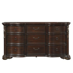 Grandly Styled Royal Highlands Collection with Prominent Decorative Scrolling and Rich Cherry Finish