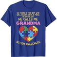 thumbnail image 1 of Grandma Autism Awareness Grandson Piece of My Heart Unisex T-Shirt for Men Women, 1 of 5