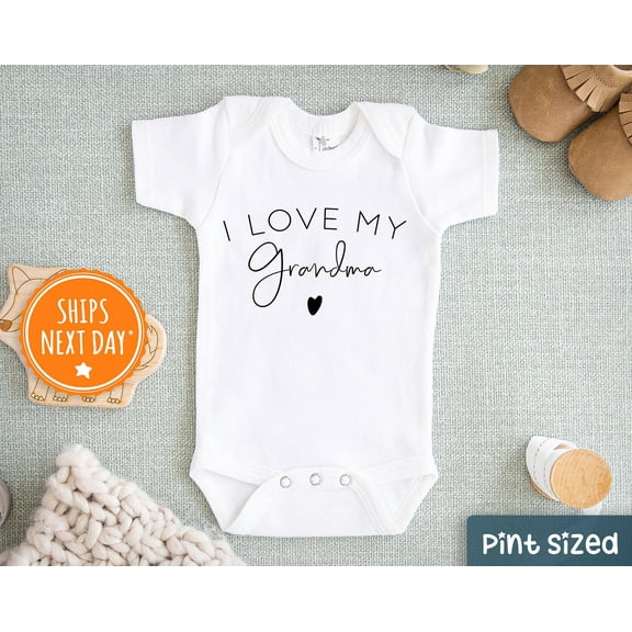 Grandma Baby Onesie- Cute I Love My Grandma Onesie, Cute Grandma Bodysuit Cute Baby Onesie, BABY BODYSUIT LAT 4424