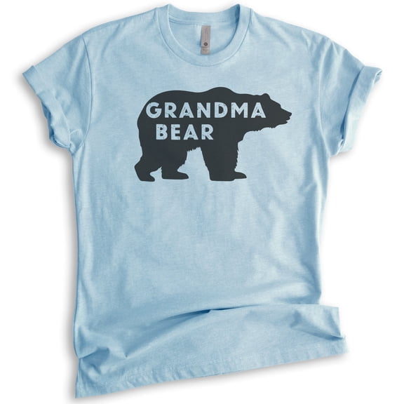Grandma Bear T-shirt, Unisex Women's Shirt, Grandma Shirt, Grandmother Shirt, Heather Light Blue, X-Small