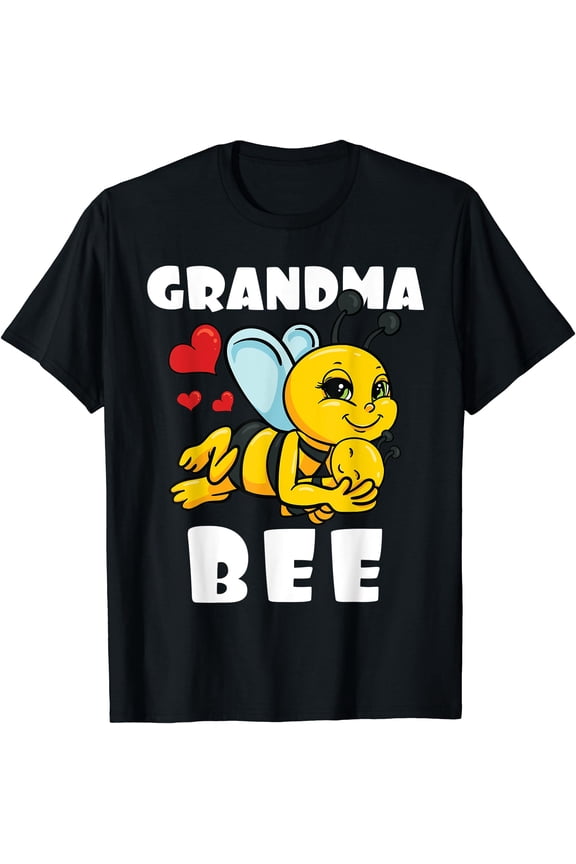 Grandma Bee Lover Matching Family Outfit Baby Announcement T-Shirt BLACK Unisex S-5XL Hot Trending Shirt, Vintage Birthday Gift
