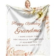 thumbnail image 1 of Grandma Birthday Gifts, Best Birthday Gifts for Grandma, Grandma Gifts for Birthday, Grandmother Birthday Gifts from Grandchildren, Birthday Presents for Grandma Throw Blanket 60 x 50 Inch, 1 of 6