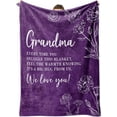 thumbnail image 1 of Grandma Birthday Gifts, Flannel Blanket Gifts for Grandma, Grandma Gifts Ideas, Grandma Gifts for Mothers Day Christmas, Super Soft Throw Blanket for Grandma 50" x 60", Purple, 1 of 6
