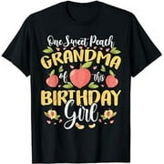 Grandma Birthday Girl One Sweet Peach Peachy Birthday Party T-Shirt