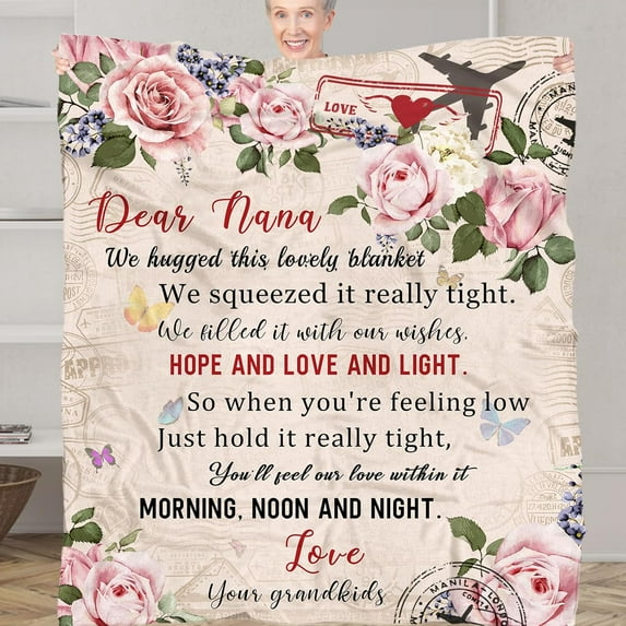 Grandma Blanket, Best Nana Birthday Gifts from Granddkids, for Nana, Gigi, Grandma Throw Blanket 50" x 60"