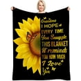 thumbnail image 1 of Grandma Blanket-Birthday Gifts for Grandma-Grandma Birthday Gifts-Grandma Gifts from Grandchildren-Sunflower Throw Blanket Gifts for Grandma Grandmother Nana from Grandkids 50\u201dx60\u201d, 1 of 6