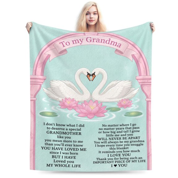 Grandma Blanket Gifts, Birthday Gifts for Grandma, Soft Cozy Flannel Throw Blanket Gift for Great Grandmother, Grandmom Nana, Mothers Day Christmas 50x40