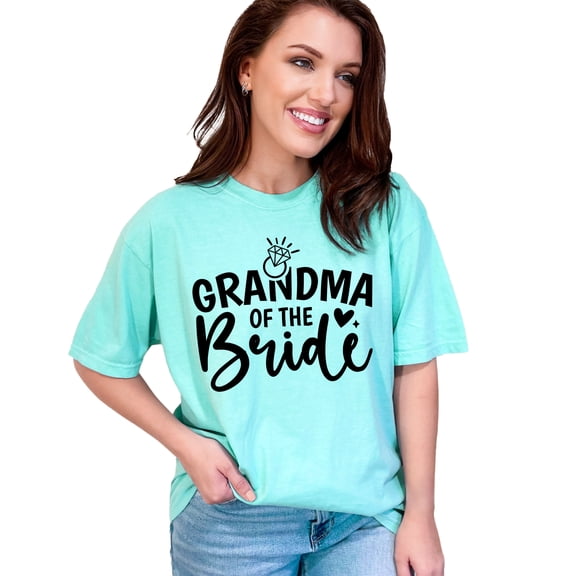 Grandma of the Bride T Shirt, Wedding Grandma Shirt, Bridal Party T-Shirts, Gift for Grandma, Mother of the Bride Gift, Family Shirt, Chalky Mint Comfort Colors T-Shirt, 2XL