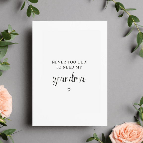 Grandma Card - Elegant Script Design for Birthdays, Appreciation, or Any Occasion - Heartfelt Message