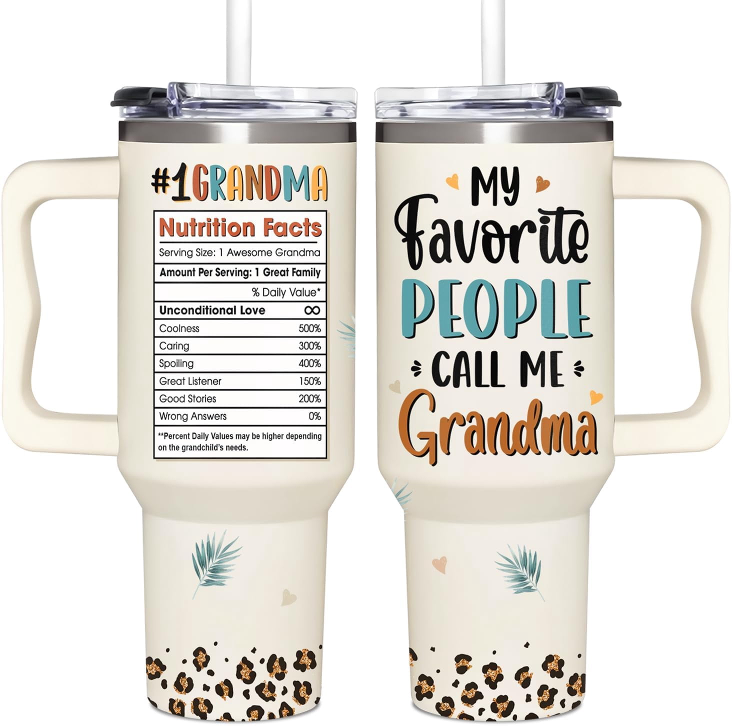 Grandma Christmas Gifts - Grandma Mothers Day Gift - Grandma Birthday Gifts - Christmas Gifts for Grandma - Mothers Day Gifts for Grandma - Gifts Ideas for Grandma - Grandma Tumbler 40 oz With Handle