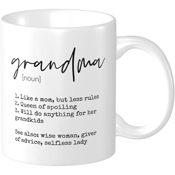 Grandma Coffee Mug, Best Grandma Christmas Birthday Gifts Coffee Tea Cup, Funny New Gag Novelty Gift from Daughter Son Husband for Mama Aunt Women Present, 11Oz Ceramic White