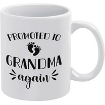 Grandma Coffee Mugs Promoted To Grandma Again Grandma Gift Coffee Mug Funny Birthday Gift For Family Friend Coworkers Men Women 11Oz
