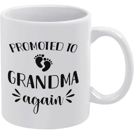 Grandma Coffee Mugs Promoted To Grandma Again Grandma Gift Coffee Mug Funny Birthday Gift For Family Friend Coworkers Men Women 11Oz