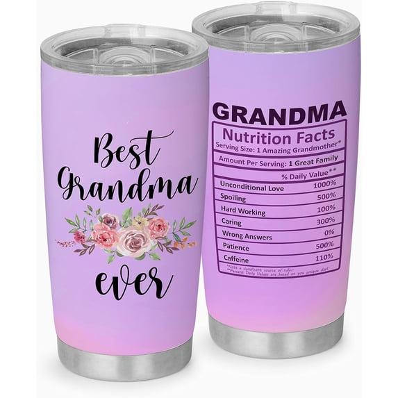 Grandma Cup Stainless Steel 20Oz, Grandma Tumbler, Best Grandma Ever Gifts, Grandma Gifts From Grandchildren, Mother''s Day Gifts for Grandma Nana Mimi