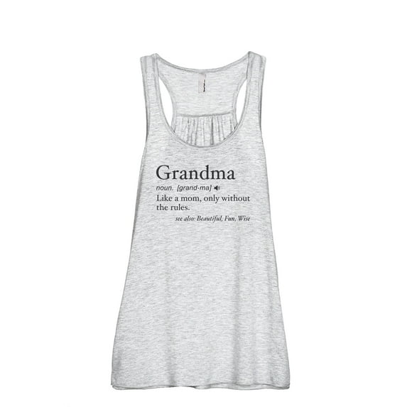 Grandma Definition Women's Fashion Sleeveless Flowy Racerback Workout Yoga Tank Top Sport Grey 2X-Large