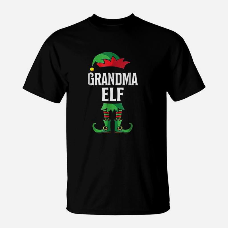 Grandma Elf Costume Christmas Holiday TShirt
