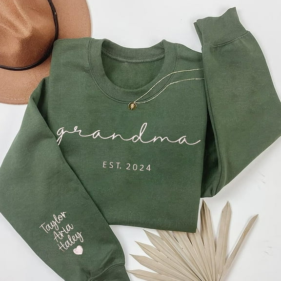 Grandma Embroidered Sweatshirt Keepsake Gift For Mom Grandma Mother's Day Gift Ideas