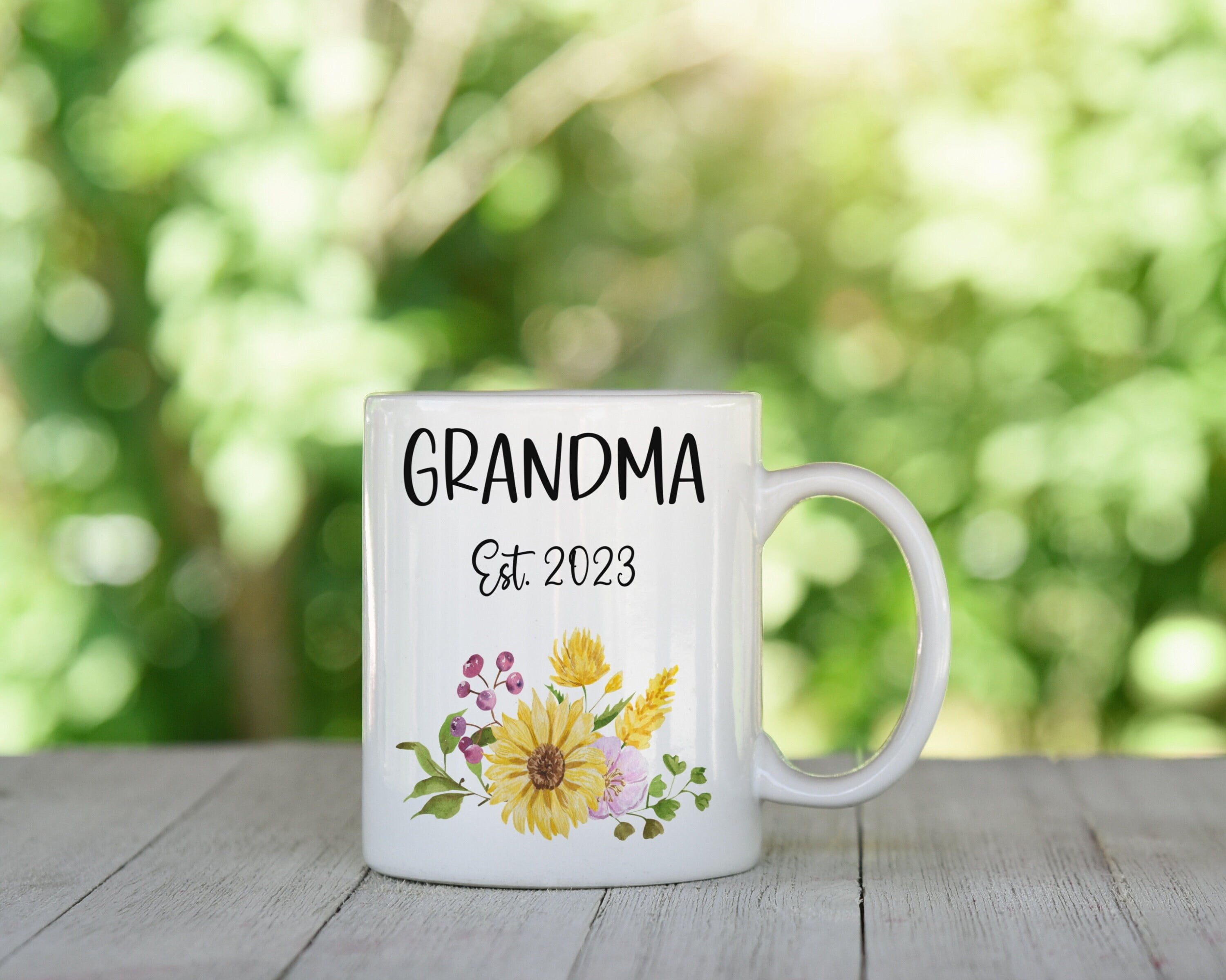 Grandma Established Mug, Pregnancy Reveal, Announcement, Mothers Day ...