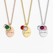 Grandma Family Necklace Personalized Grandma Gifts from Grandkids Birth Month Birthstones - Custom Grammy Jewelry with Birth Stone Charms Grandchildren Jewelry - Mothers Day Gifts