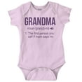 thumbnail image 1 of Grandma First Person When Mom Says No Romper Boys or Girls Infant Baby Brisco Brands 6M, 1 of 6