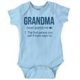 thumbnail image 1 of Grandma First Person When Mom Says No Romper Boys or Girls Infant Baby Brisco Brands NB, 1 of 6