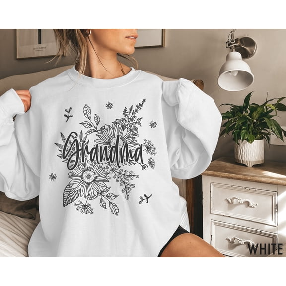 Grandma Floral T-Shirt, Grandma Crewneck, Flower T-Shirt, Grandma Flower T-Shirt, Mothers