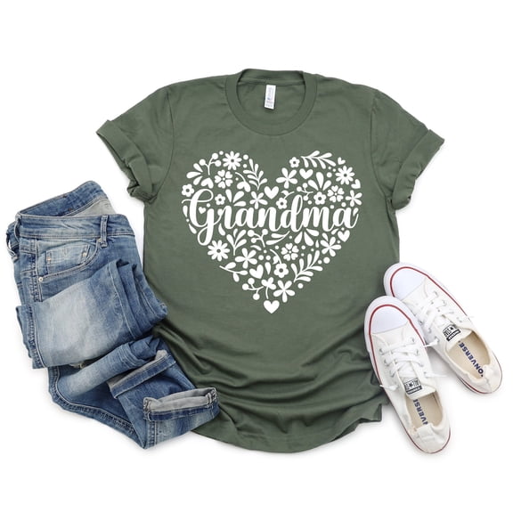 Grandma Flower Heart Shirt, Mimi Shirt, Gift For Nana Nana T-Shirt, Nana Tee, Gift For Nana, Grandmother Shirt, Gift For Grandmotherher